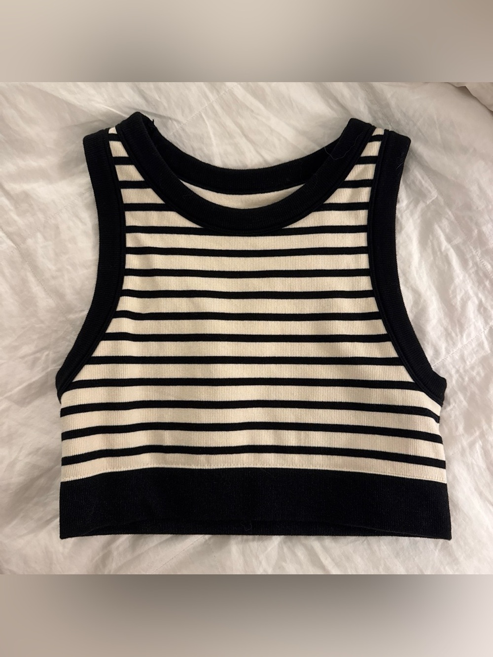 Striped Ribbed Crop Top